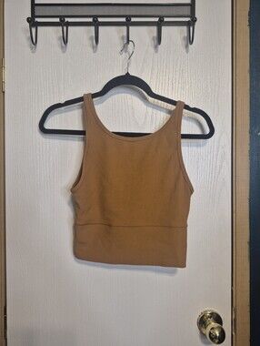 lululemon athletica Ribbed Cropped Tank Top in Camel
